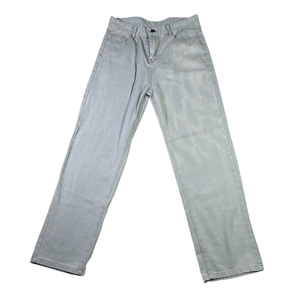 Womens Light Wash Blue High Rise Straight Leg Denim‎ Jeans Size Large 31x27.5